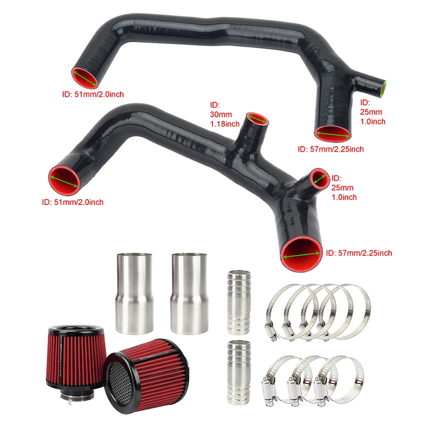 

Cold Air Intake Hose Kit 2.5" For BMW N54 E92 E90 E91 E93 E60 E82 E89 135i 335i 535i Z4 with Air Filter Modified Intake Pipe Kit
