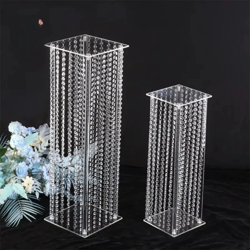 

Wedding Decoration Square Acrylic Crystal Flower Stand Simple Table Decoration & Runway Aisle Guide