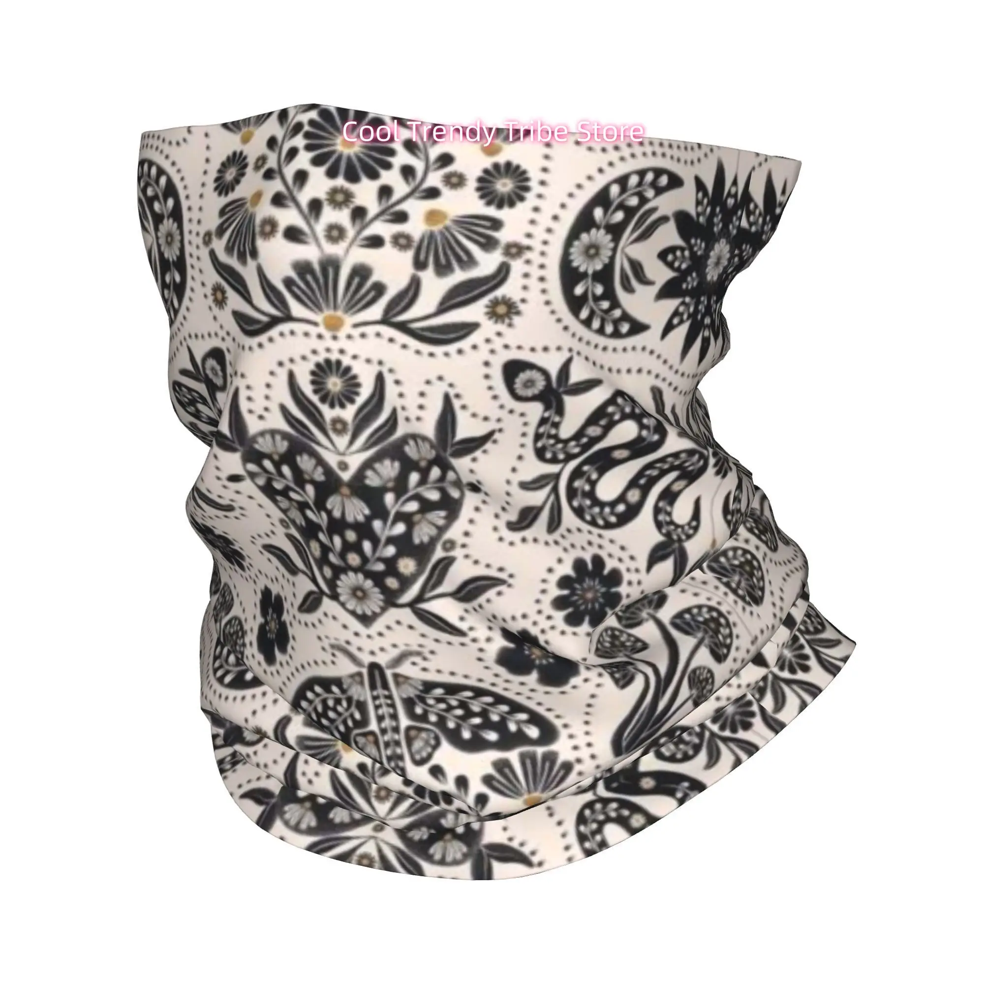 Retro Folk Style Plant And Animal Bohemian Style Healing Decorative Novelty Print Bandana Men Funny Head Scarf Outdoor Fashion H
