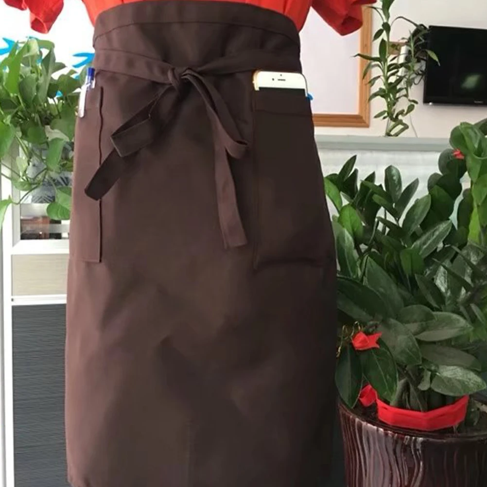 

Bust Waterproof Apron Work Cooking Waist with Pockets Serving Aprons for Waitresses