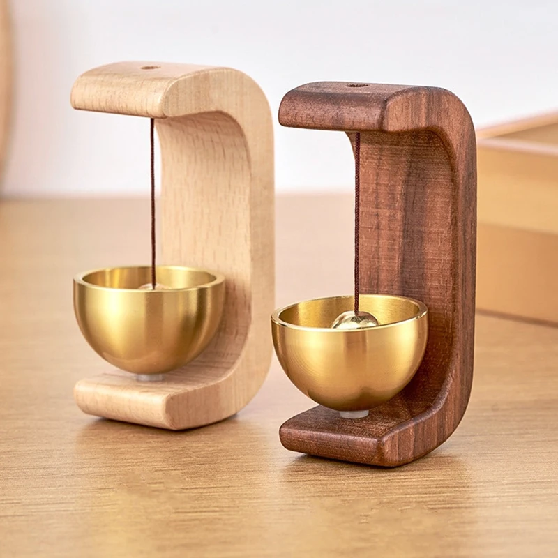 1Pc Doorbell Wood Bell Gentle Sound Bell Entrance Decorative Doorbell Wind Chimes Cute Room Decor Door Hanging Decoration.