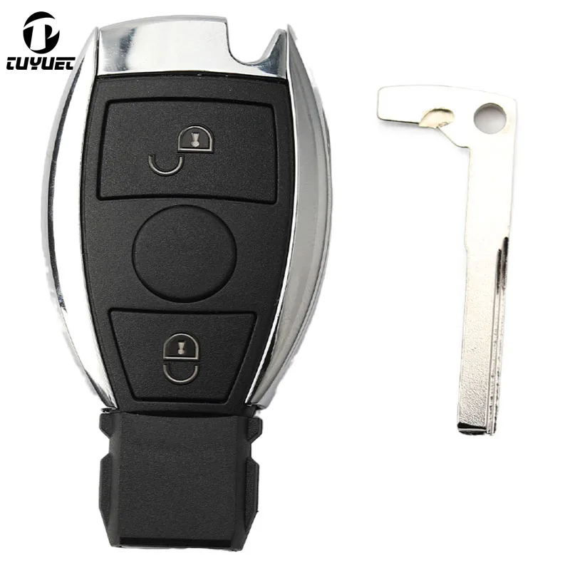 Smart Remote Key Shell for mercedes Benz BGA 2 Buttons Single Battery Holder Clamp  NEC Replacement Blanks