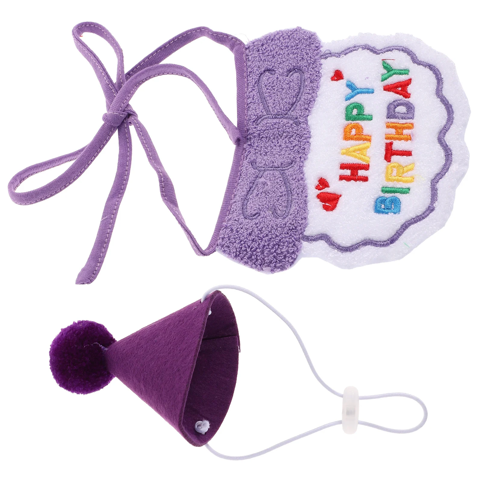 

1Set Birthday Hat Bib Pet Costume Set Premium Material Comfortable Durable Adjustable Hat for Dogs Cats Party Decor Photo Taking