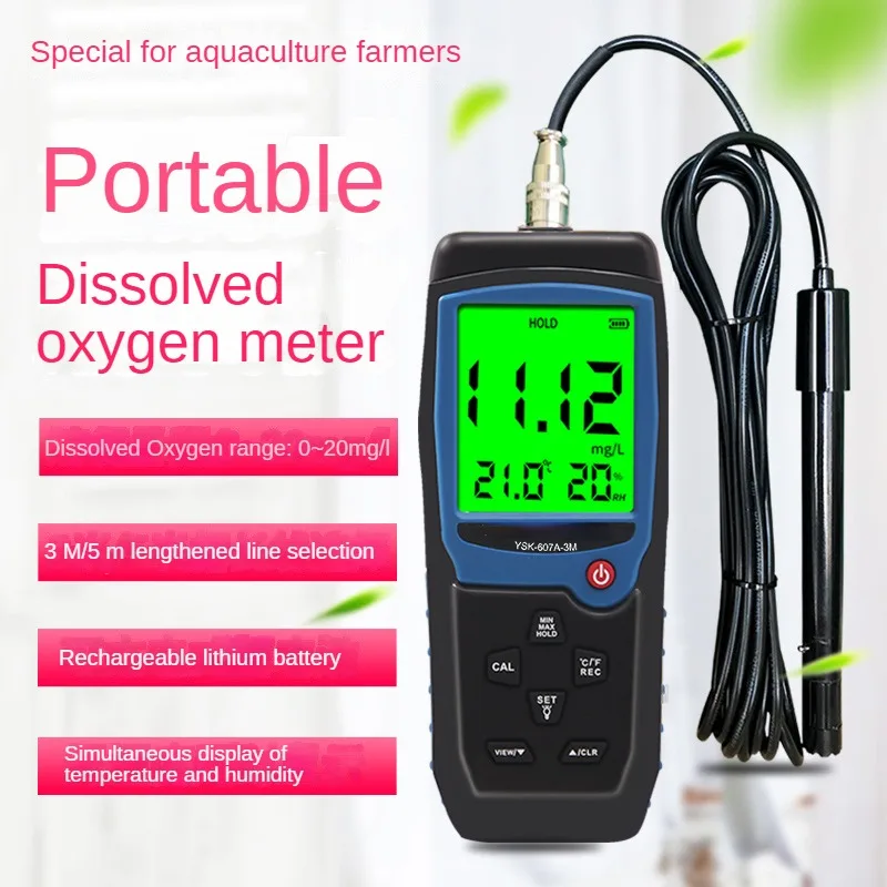 

YSK-607A тестер растворенного кислорода, тестер содержания кислорода в аквакультуре, качество воды, содержание кислорода