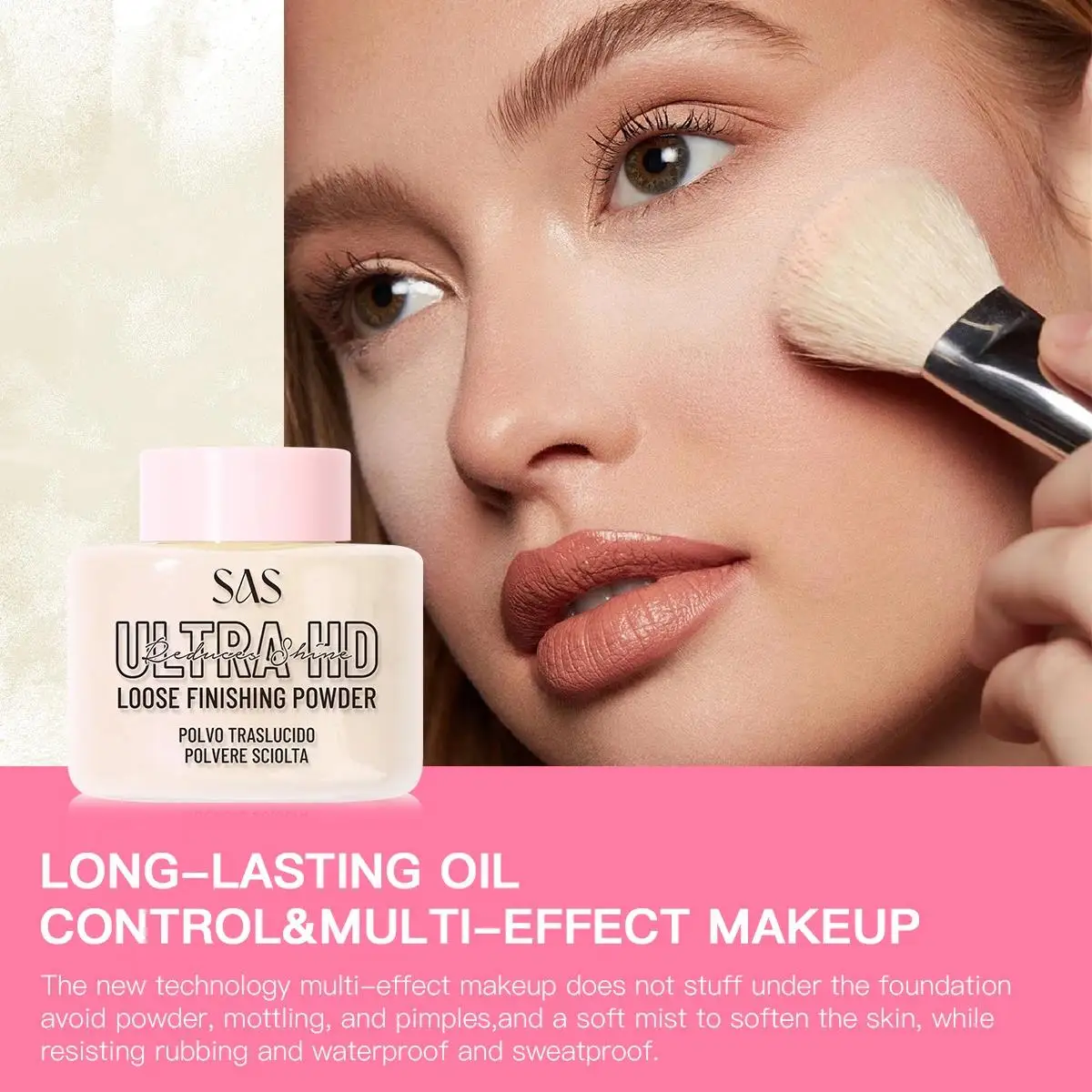 Onzichtbare poriën setting poeder matte afwerking olievrij langdurig lichtgewicht los poeder voor gezichtsmake-up