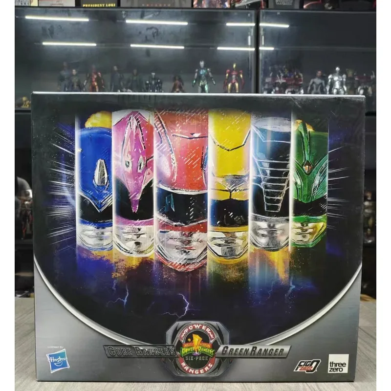 New Original Hasbro Threezero FigZero Mighty Morphin Power Rangers Core Rangers Green Ranger Six-Pack Action Figure Model Gift
