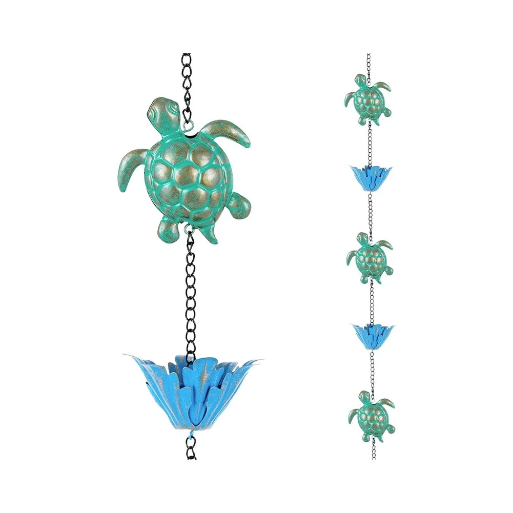 Elegant 10ft Rain Chain With Artisanal Cups Adjustable Gutter Downspout Replacement For Outdoor Garden Patio Yard Decor Drainage