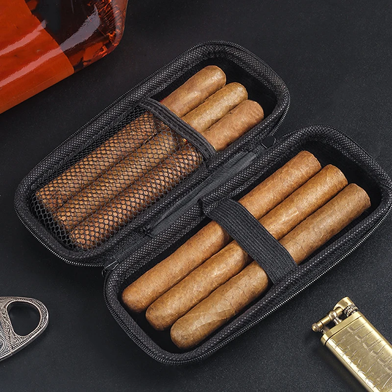 EVA Cigar Box Small Cigarettes Cutter Lighter Case Portable 6PCS Cigar Storage Smoking Accessories Travel New