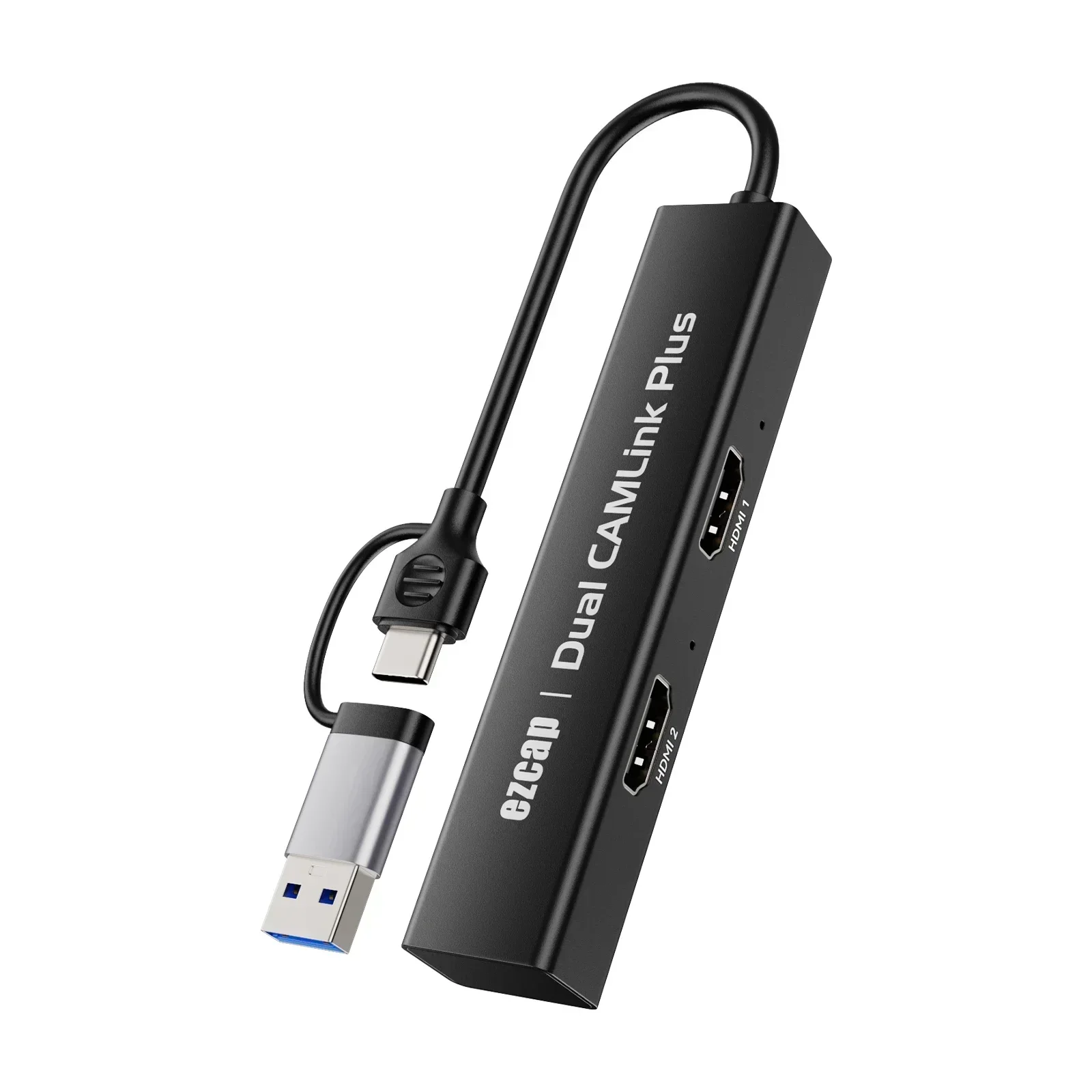 Dual HDMI To Type C USB 3.0 Video Capture Card 1080p 60fps Recording for PS4 PS5 Game Laptop PC Camcorder Camera Live Streaming