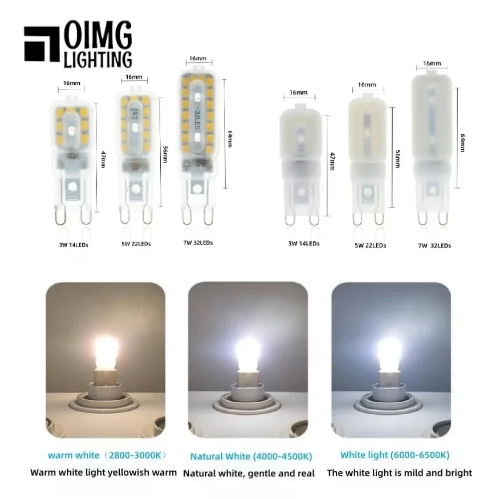 Dimmable G9 Led Bulb Chandelier Lamp Spotlight 110V 220V COB 14LEDs 22LEDs 32LEDs SMD 2835 Replace Halogen Light