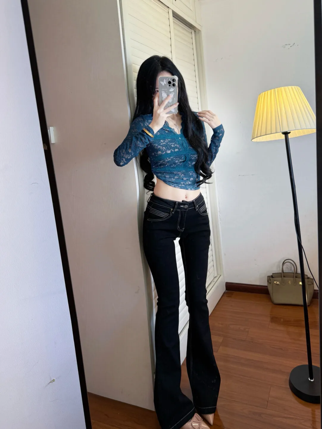 

Slim Fit Bootcut Jeans Women's Long Pants Low Waist Zipper Closure Comfortable Leggings Tight Bodycon Bla Ankle-Length Jeans