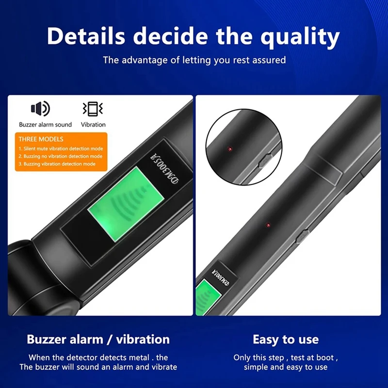 DM3005A Professional Metal LCD Detector Handheld Pinpointer Alarm High Sensitivity Scanner Security Checker Finder Easy Install