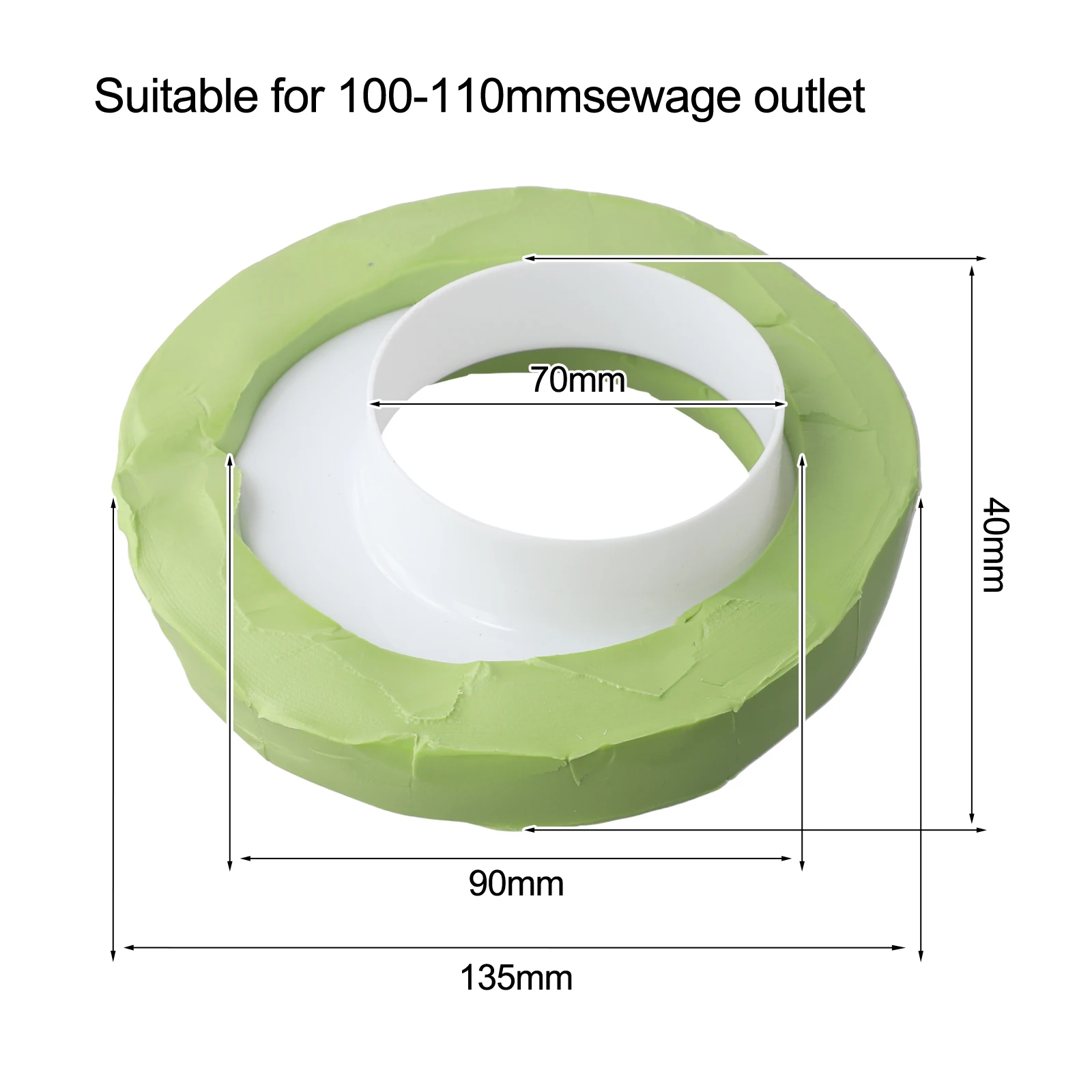 For Split-Type Toilets Adjustable Toilet Connector Leak-Proof Toilet Seal Plumbing Repairs Fits 75-120mm PVC Pipes