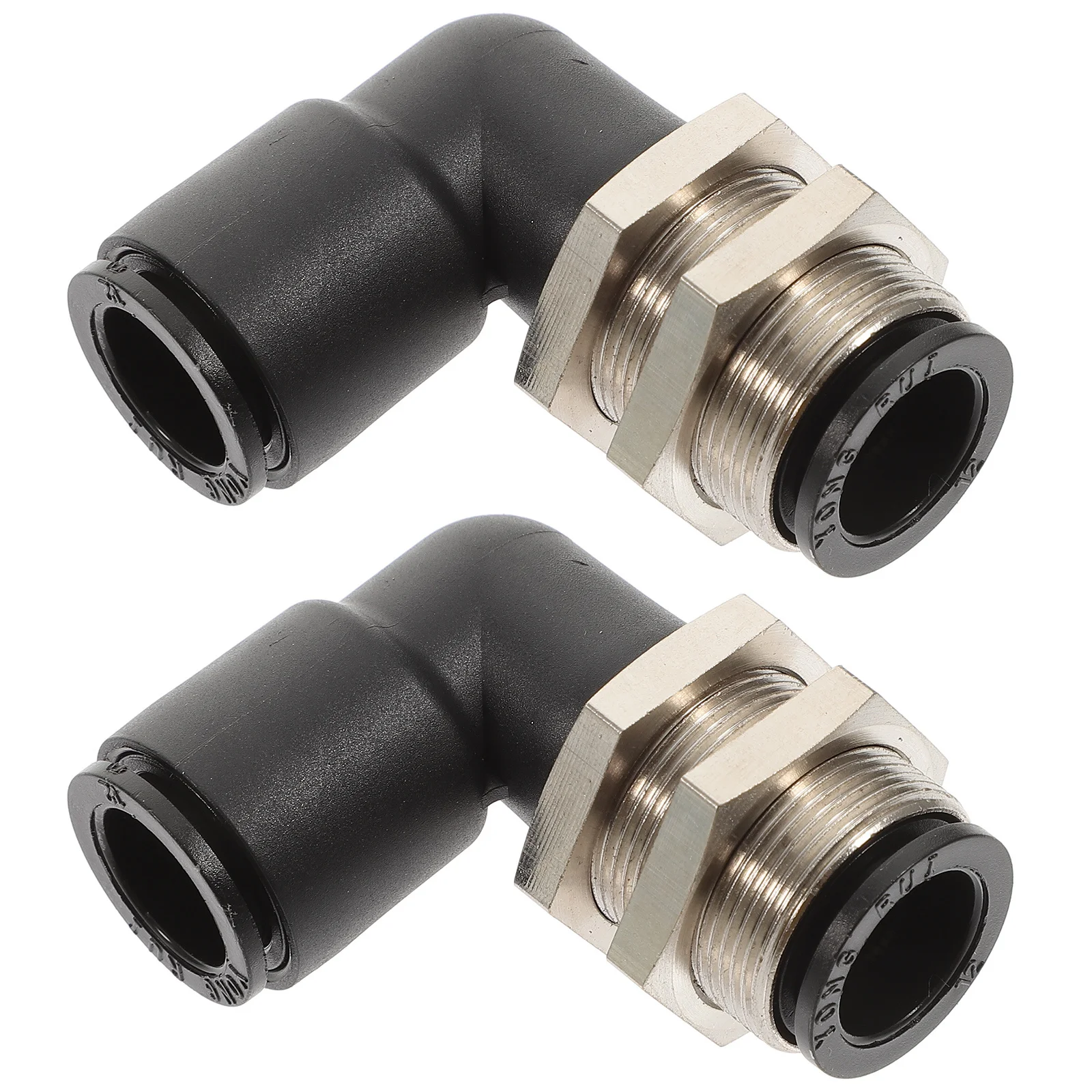 

2pcs Brass Nickel-Plated Fitting 360 Degree Rotatable Pneumatic Connector For Tube Bulkhead Fitting Quick
