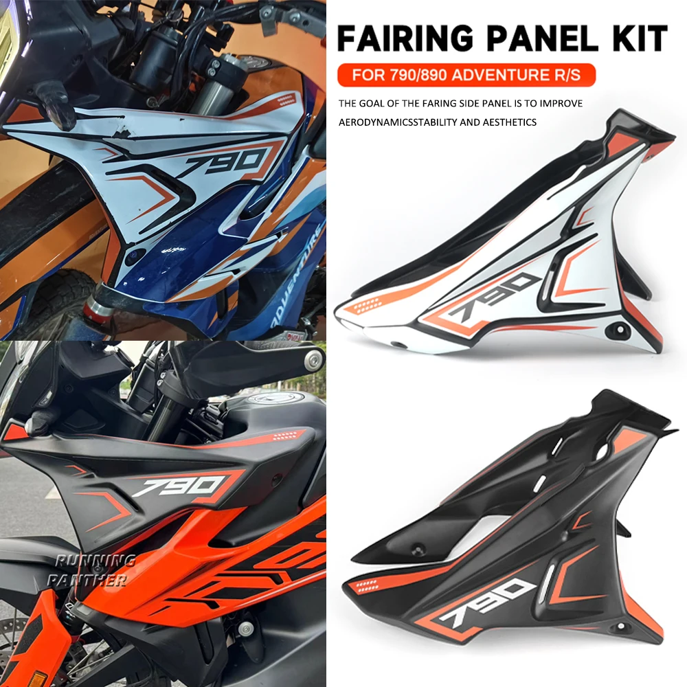 

Motorcycle Front Side Fairing Panels Wind Deflector Windscreen Plate Cover For 790adv 790 890 ADV Adventure R S 2022 and Before