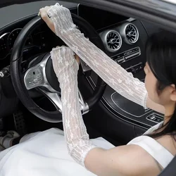 Summer Lace Sun Protection Sleeves Uv Solar Covered Long Fingerless Gloves Elastic Anti-sunburn Arm Sleeve Sexy Wrist Mittens