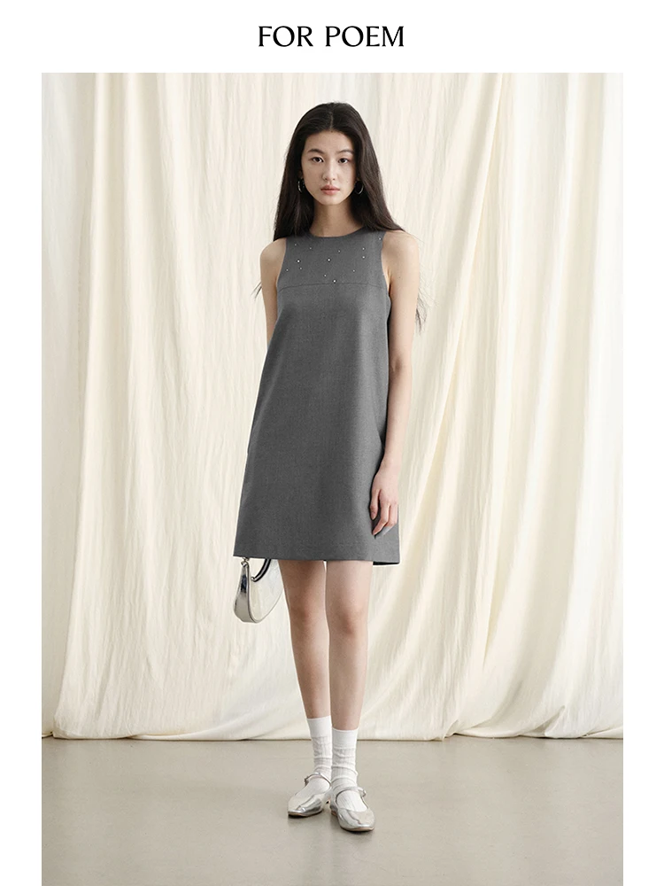 

ForPoem Оригинальный простой жилет ручной работы со стразами и овальными кристаллами Dr Ele Sle из смеси полиэстера, летний Dr