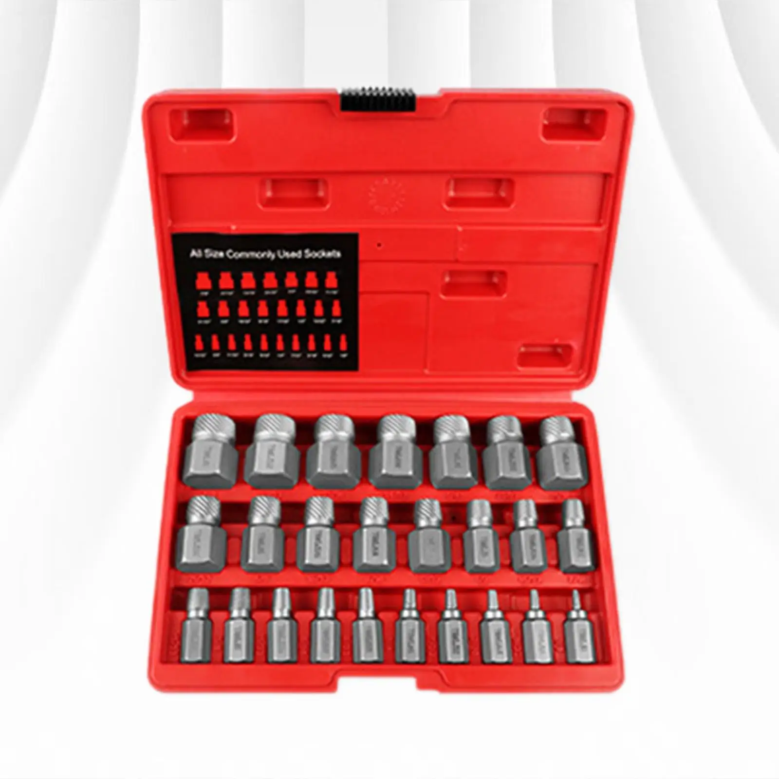 25Pcs Damaged Screw Extractor Kits Rusted Screw Removal Tool for Rusty and Broken Bolts Car Maintenance Drill Bit Daily Use