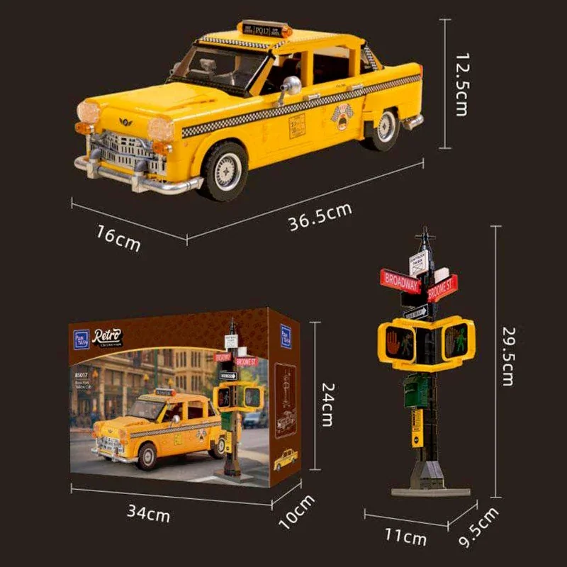 Creativo Esperto MOC Pantasy 85017 New York Taxi Modello di Auto 1800PCS Building Blocks Mattoni Puzzle Giocattoli per I Bambini Bambini Ragazzi Regalo