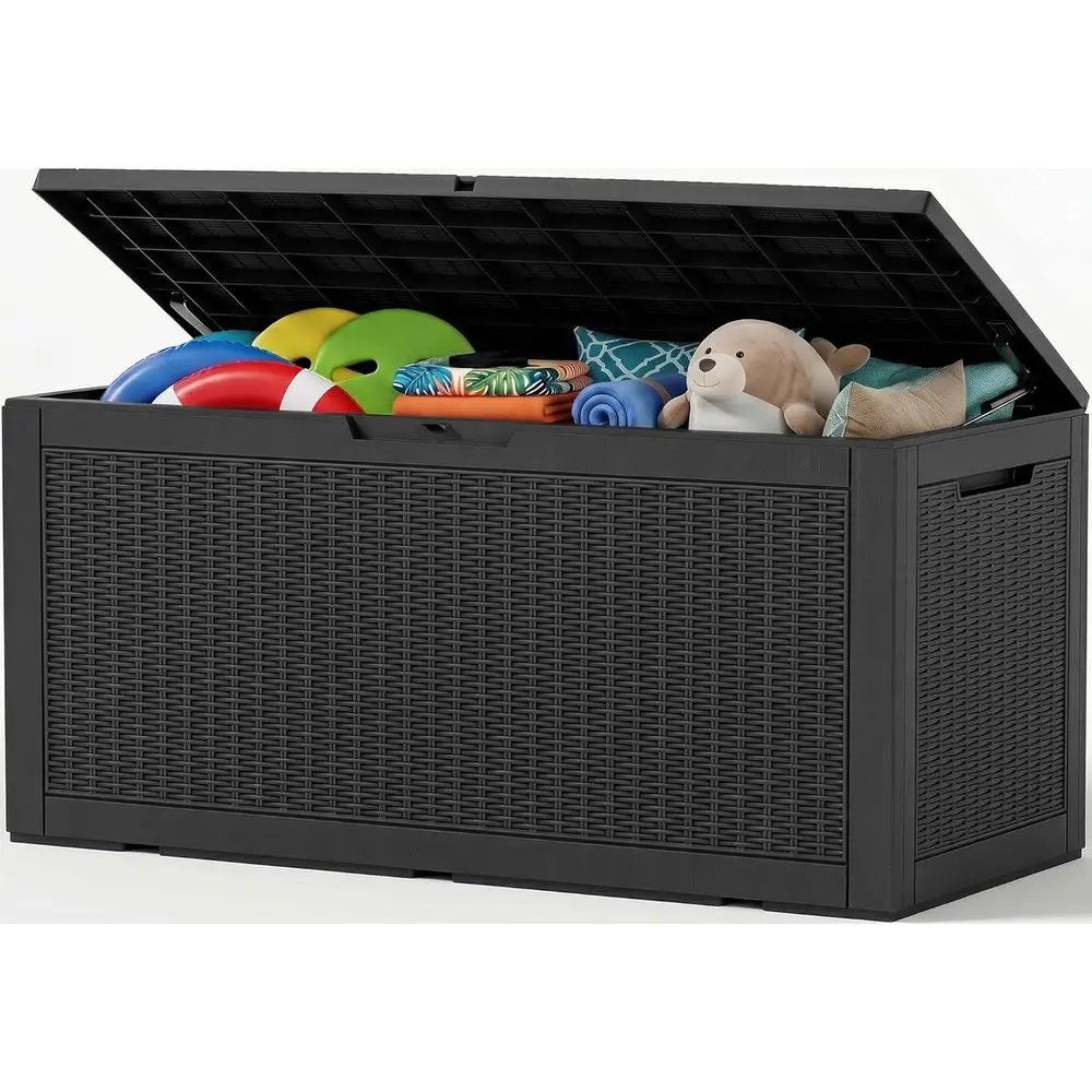 Outdoor Storage Box,160 Gallon Resin Deck Box,Waterproo & UV Resistant Lockable Package Delivery Bin,Toy Cabinet or Indoor & Out