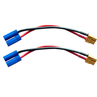 2Pcs XT60 Female Plug to EC5 Male Connector Adapter Charge Cable Lead Wire 14awg 15cm/30cm for ISDT Style Chargers