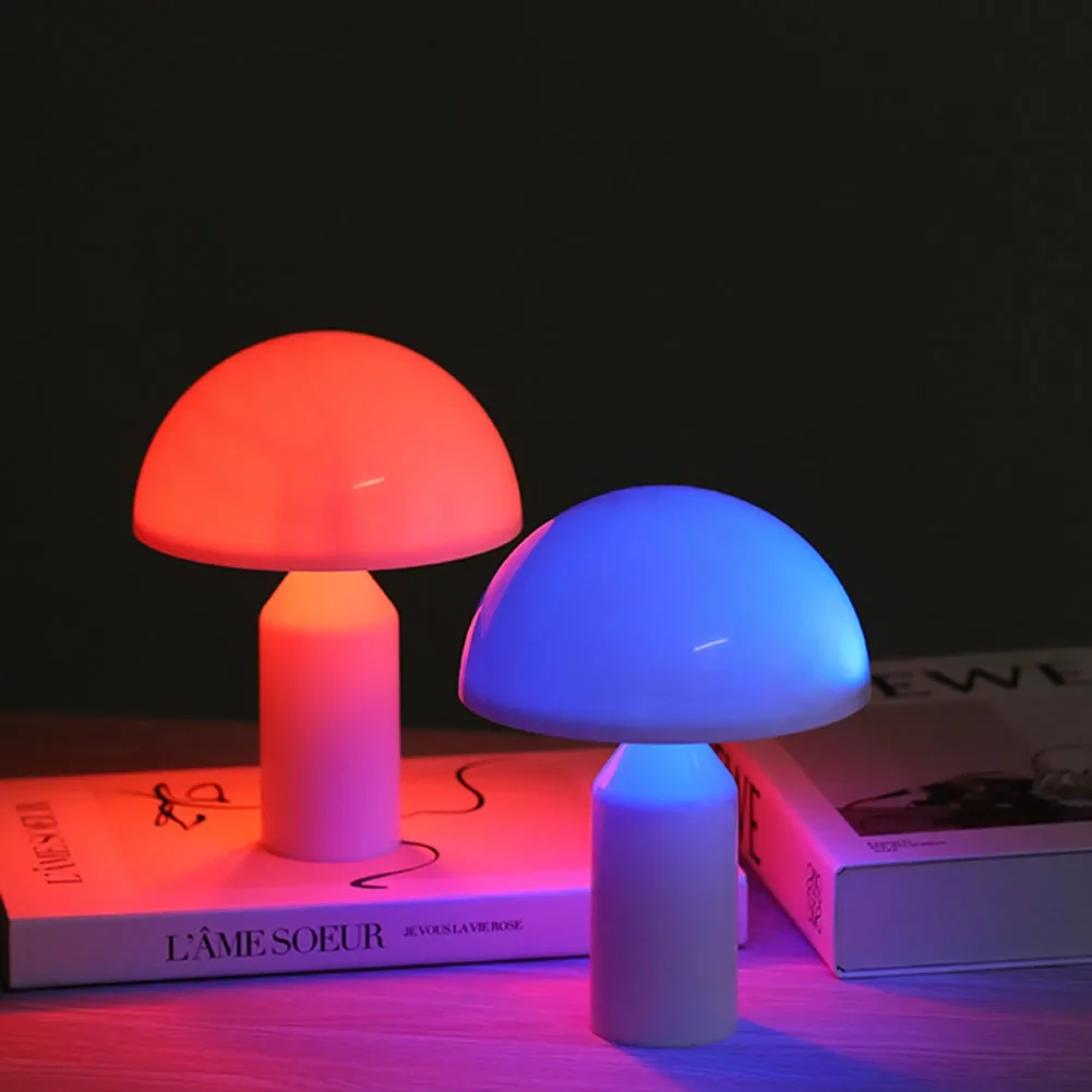 Mushroom Dimmable Lamp Brightness Adjustable Pat Light Color Changing Minimalist Battery Operated Bright Bedroom Bedside Decor