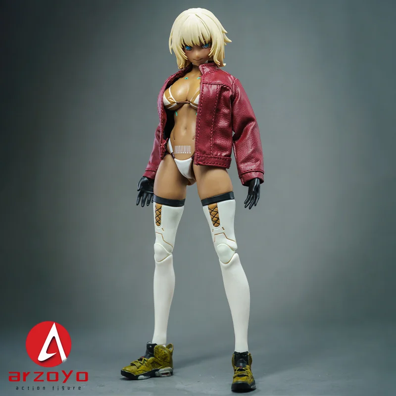 1/12 스케일 가죽 자켓 카고 바지 의류 모델 맞는 6 "달팽이 껍질 Romankey 여성 군인 액션 피규어 바디 인형