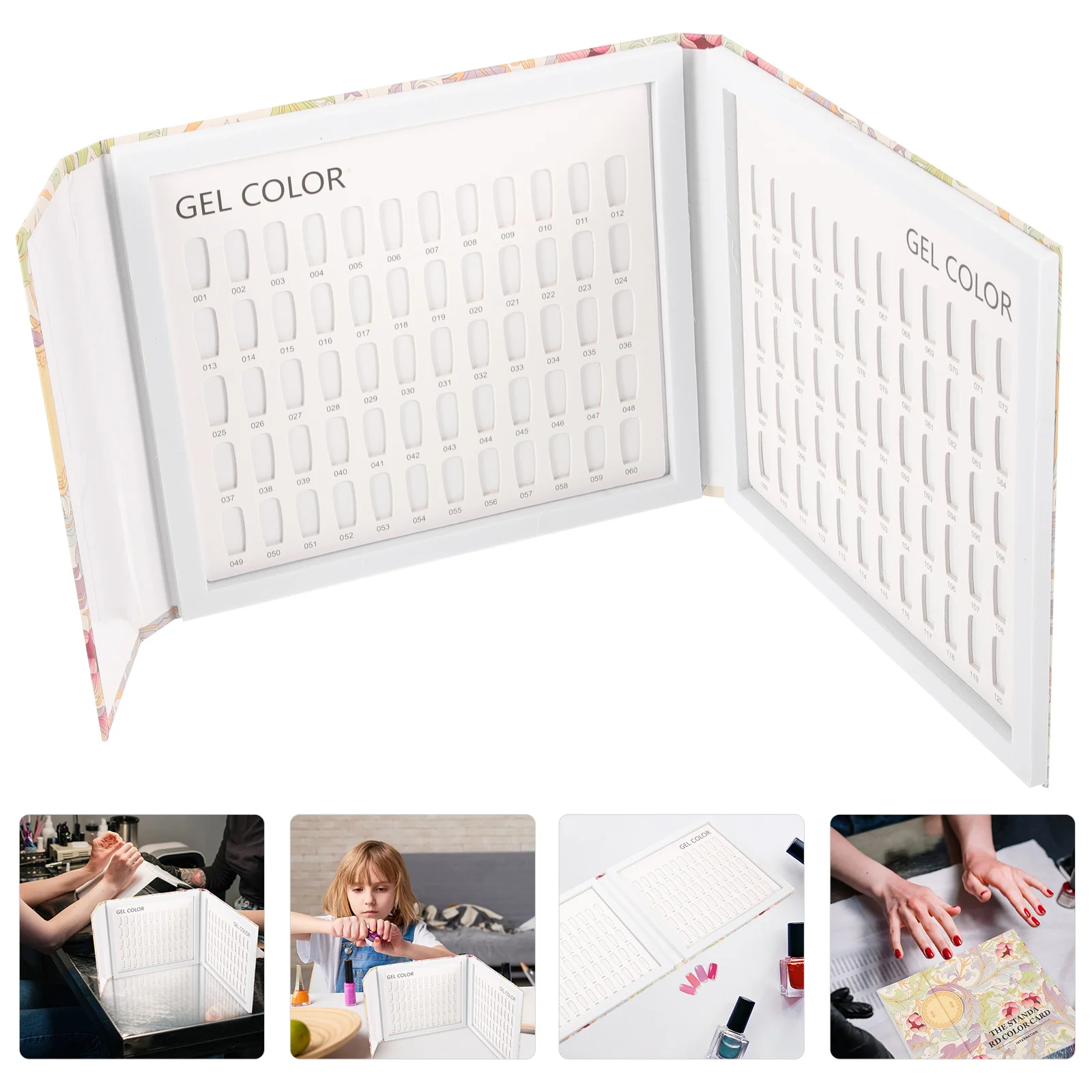 160 Nail Color Display Box Nail Art Sample Book Salon Manicure Tools Showing Shelf 160-Color Plate Polish Sample Card Display