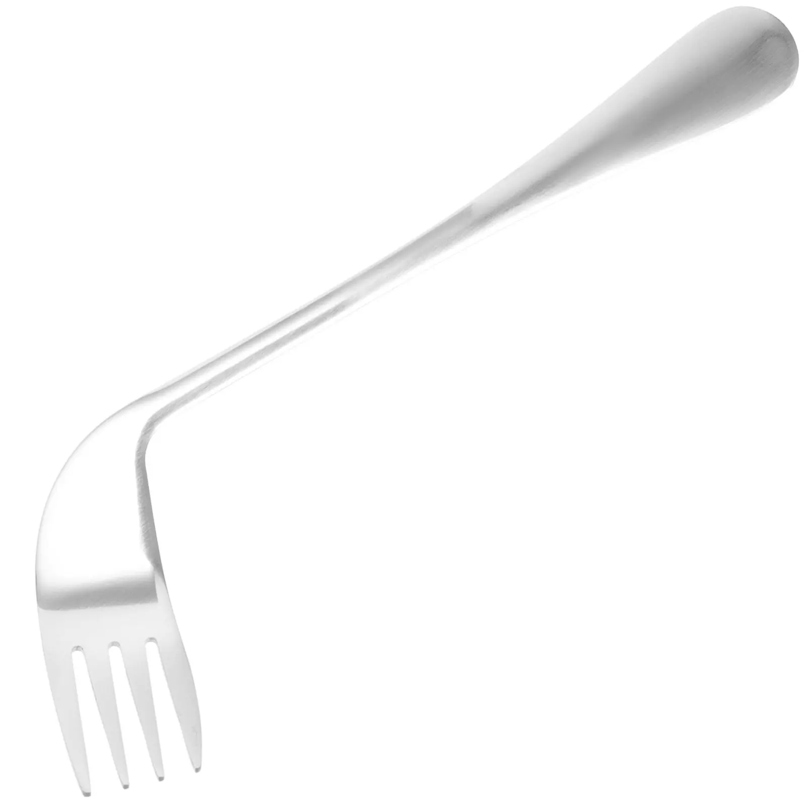 Right-Hand Angled Eating Fork Stainless Steel Lightweight Ergonomic Feeding Assist Tableware for Elderly Arthritis Disabled