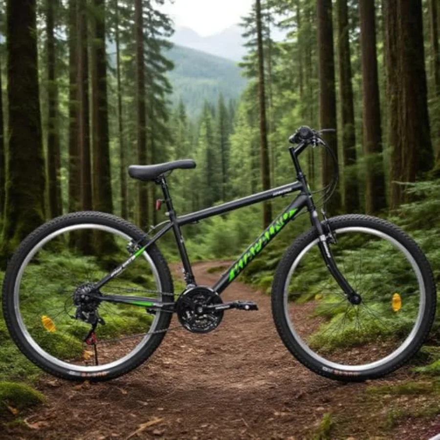 24 Inch Mountain Bike 21 Speeds Bicycle with Dual V-Brake High-Carbon Steel Frame Full Suspension MTB for Trail Commuter City B