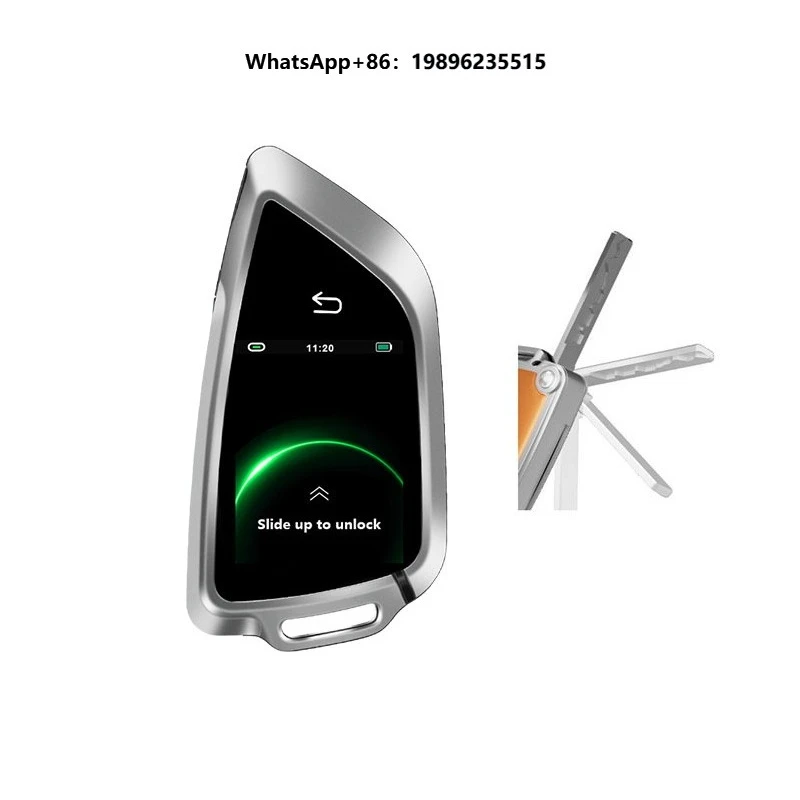 LCD Smart Car Key Multi Language Equipped with Mechanical Spare Key Entry Lock Unlock Car Keys