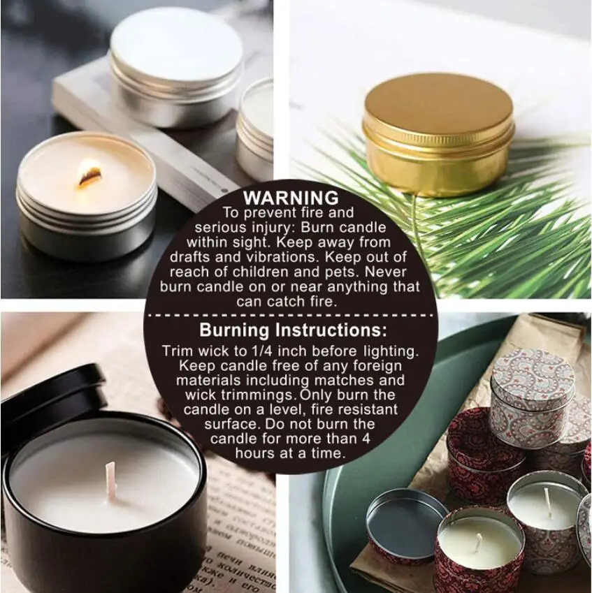 

500pcs Warning Sticker For Candle Round 1.5inch Anti-suffocation Candle Jar Container Safety Label