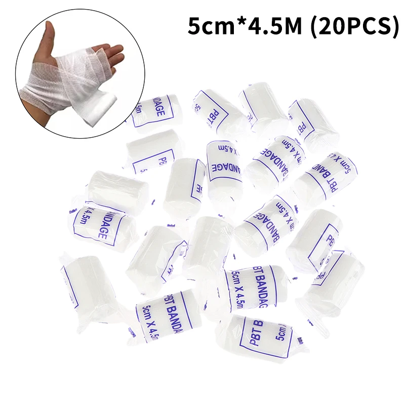 Roll Wound Dressing Nursing Emergency Care Bandage 20 Rolls/lot 5cmx4.5m PBT Elastic Bandage First Aid Kit Gauze