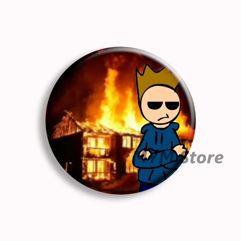 الإبداعية أنيمي Eddsworld لينة زر دبوس توم Edd Fanart دبابيس شارة حقيبة اكسسوارات الديكور المشجعين جمع الأصدقاء الهدايا