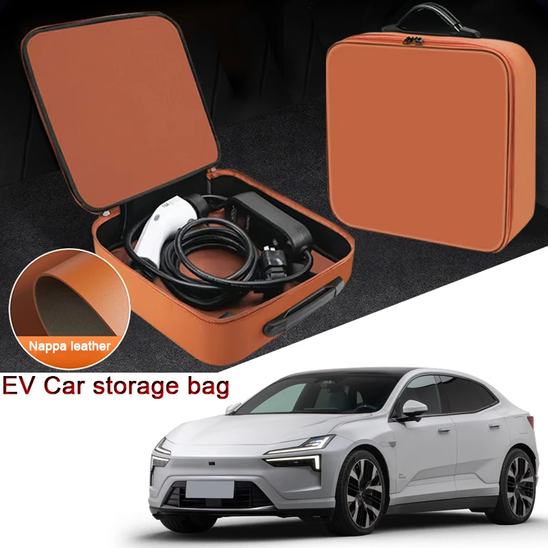 EV Car Charging Cable Storage Box Electric Vehicle Charger Cables Carry Bag Waterproof Auto Accessories For Polestar 1 2 3 4 5