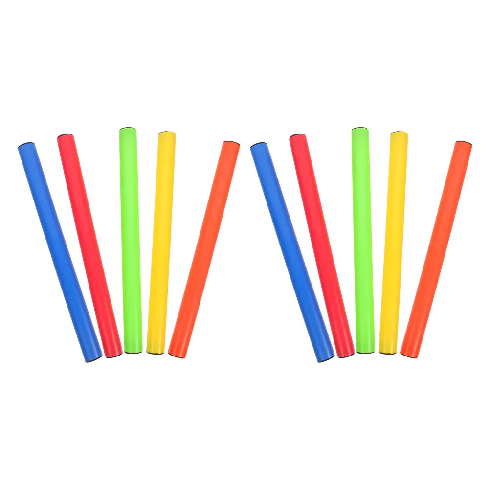

10Pcs Track Relay Reusable Plastic Race Sticks Smooth Design Lightweight Competition Sticks for School Athletics