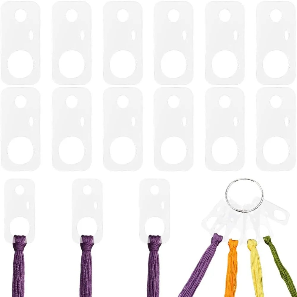 30 Stück Rechteckige Stickgarnhalter aus Acryl, Fadenorganizer-Chips 2,4x1,1 Zoll, Kreuzstich-Kartenhalter