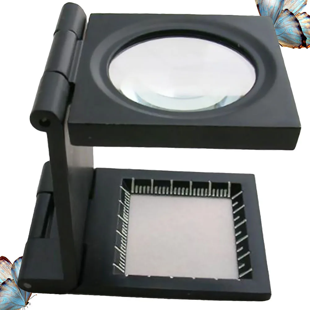 

High Definition 10X Glass Portable Desktop Stand Metal Base Lightweight For Reading Insects Plants Inspection Magnifying Glass