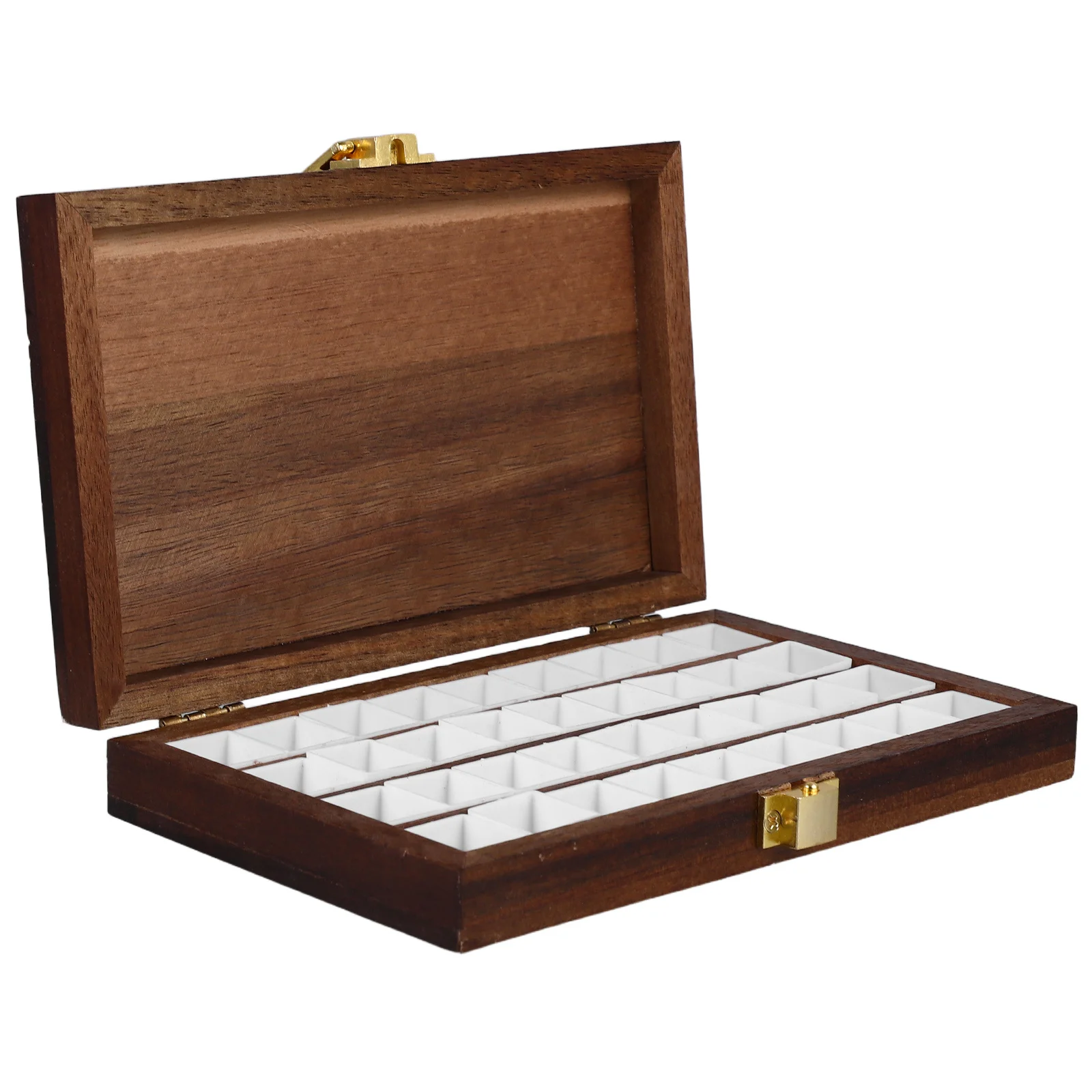 

1 set 1 Set Watercolor Palette Box 36-Grid Portable Wooden Mixing Tray For Outdoor Sketching Artists Empty Paint Palette Case