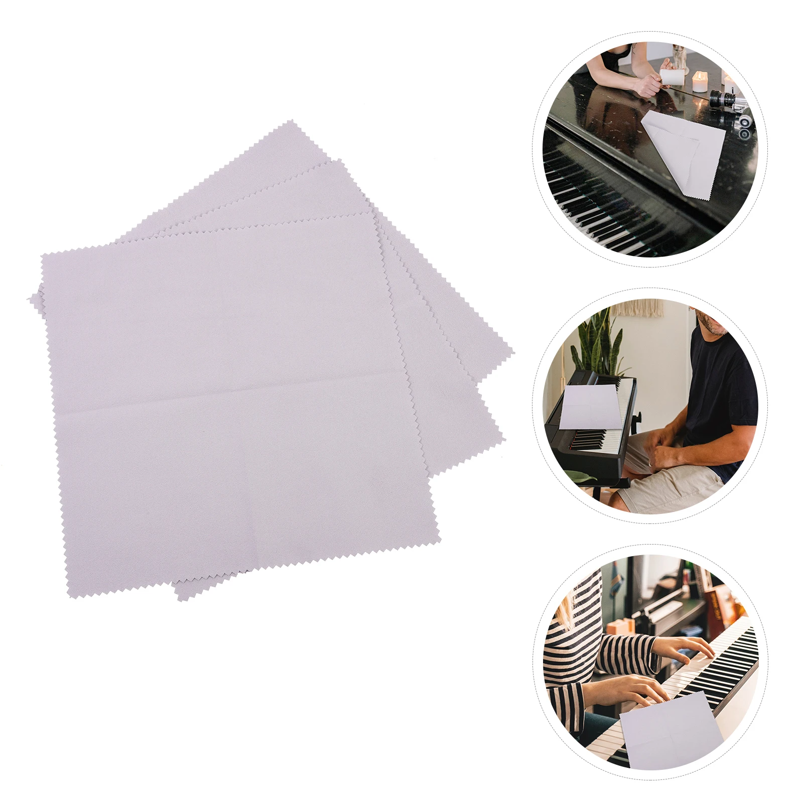 

3 pcs Durable Musical Instrument Cloths Lightweight Foldable Piano Cleaning Tools Microfiber Polishing Wipes Reusable Fiber