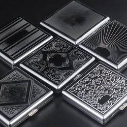 1pcs Cig Storage Box Holder Portable Metal Cigarette Silver Case Cover Hold for 20 Cigar Flip Open Travel Outdoor Smoking Tools
