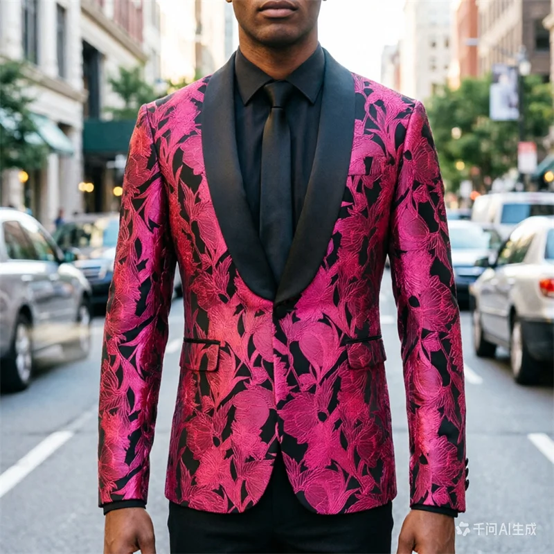 

Элитные красные мужские пиджаки, белые жаккардовые пиджаки, а также черно-серые двухцветные пиджаки для свадеб и торжеств; европейские размеры XXXS–XXL.