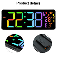 Large LED Wall Clock with Date Temperature and Week Display Equipped with Remote Control for Enhanced Usability
