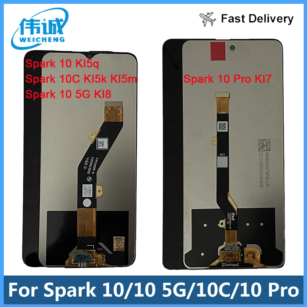 For Tecno Spark10 KI5q Spark 10 5G KI8 LCD Display Touch Digitizer Spark 10C KI5k KI5m LCD Sensor Tecno Spark 10 Pro KI7 LCD