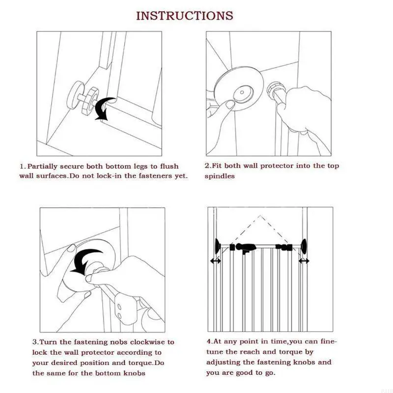 Hardware dado fissaggio per porta sicurezza dado fissaggio per recinzione per scale da 4 pezzi P31B