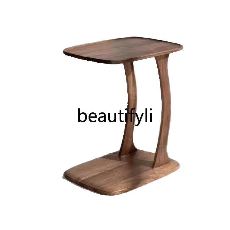 

a26 American black walnut edge few living room sofa corner few coffee table small coffee table solid wood Nordic wabi sandy wind