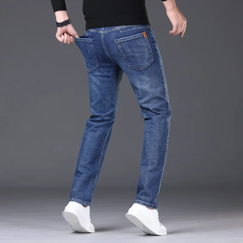 2026 Spring New Mens Slim Fit Classic Skinny Jeans Casual Street Style Casual Mens Skinny Jeans Male Slim Fit Pencil Denim Blue