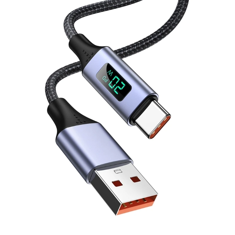 كابل USB C ، 3.0A PD 20 واط LCD عرض الطاقة نوع-C شحن سريع 480Mbps سلك البيانات