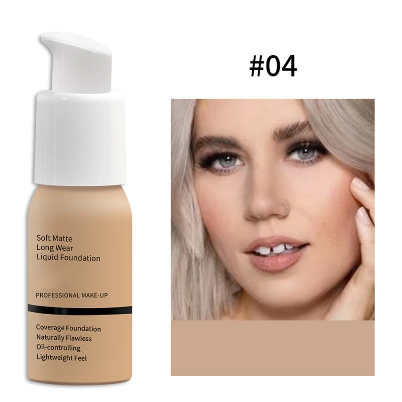 30ML Face Liquid Foundation Waterproof Long-lasting Concealer Foundation Liquid Makeup Matte Base Women Makeup Cosmetics