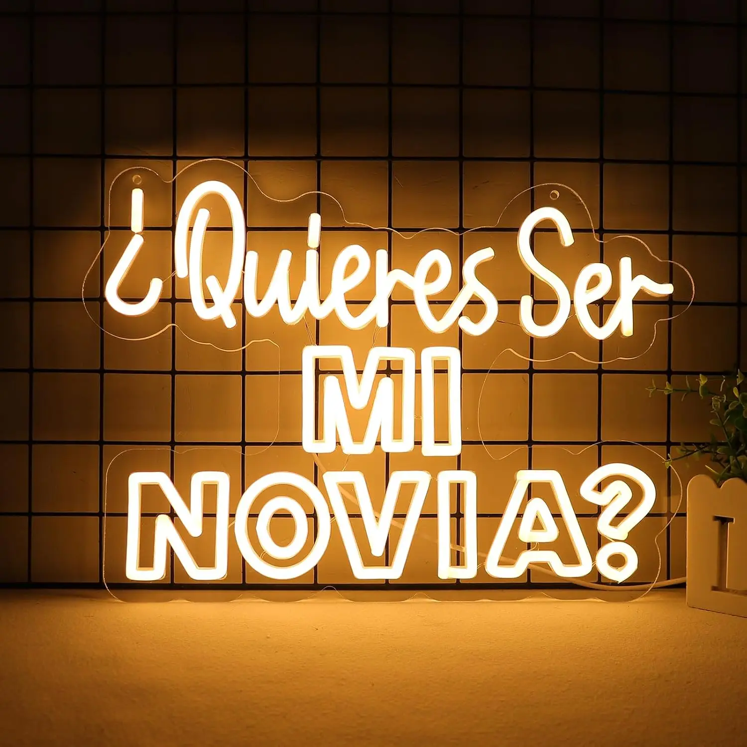 

Неоновая вывеска «Quieras Ser Mi Novia» с USB-подсветкой, светодиодная, для предложения руки и сердца, свадьбы, годовщины, Дня святого Валентина, персонализированный подарок